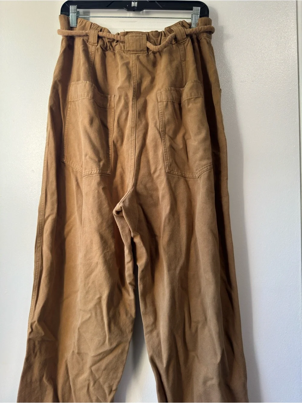 Free People Cropped Drawstring Utility Pants in Camel